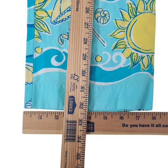 Lily Pulitzer Cropped Pants Girls 10 (28x23) Beach Blue Summer Ocean - Picture 9 of 11